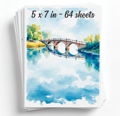 64 Sheets Watercolor Paper Pad – 5″x7″ – Water Color Paper 140lb/300gsm – 100% C