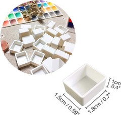 100Pcs Watercolor Half Pans with Magnets Empty Artist Paint Pan Kits for Drawing