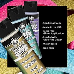 Glitter Acrylic craft Paint Set, Non-Toxic For Beginner&Artist, 10 Btl x 2FL OZ