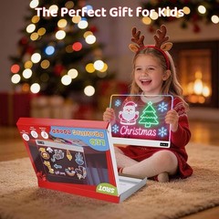 17 Inch Rechargeable LED Drawing Board for Kids, Upgraded 15 Colors Light Up