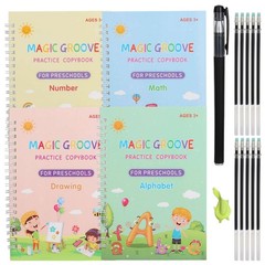 16Pcs Grooved Magic Practice Copybook Set Children’s Handwriting Book Practice