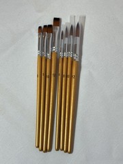 Watercolor Paint Brush Set of 8 – 4 Round -4 Flat NEW-$.87 each! The Fine Touch