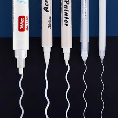 White Gel Pens, 4PCS White Ink Pens, 0.6/0.8/1/2Mm Line Drawing Pen for Artists