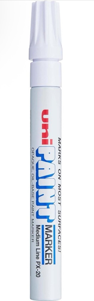 12 Markers Uni-Paint PX-20 Oil-Based Paint Marker Medium Line Color White