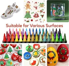 48 Colors Acrylic Paint Markers, Dual Tip w/ Precision Fine Tip & Brush Tip Pens