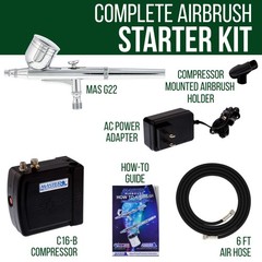 Master Gravity Feed Airbrush Kit with Mini Air Compressor, Hobby Craft Art Cake