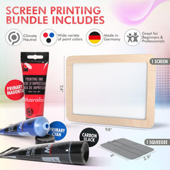 Marabu Screen Printing Kit Set – Screen Print Kit with Reusable Wooden Frame, 1