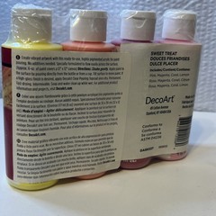DecoArt Fluid Art Ready-To-Pour Acrylic Paint Set 4 x 4oz New Sweet Treat