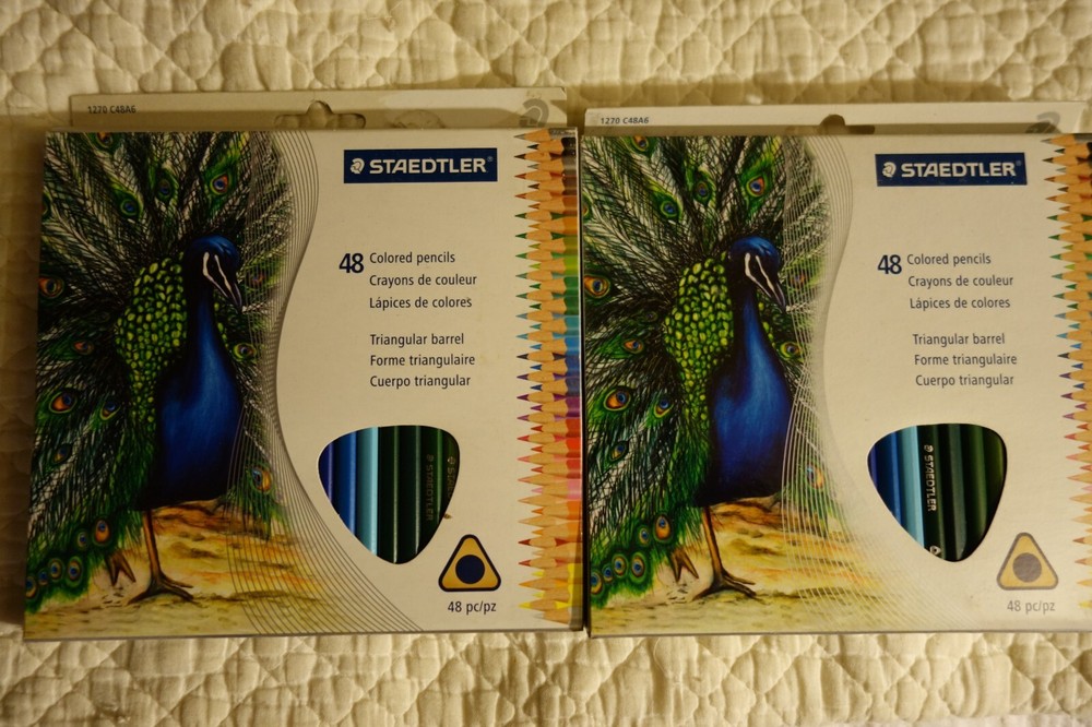 Staedtler 48 Colored Pencils Triangular Grip Art Drawing Set 2 Packs