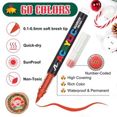 Amamao Acrylic Paint Markers, Soft Brush Tip Pens and Markers, Acrylic Paint