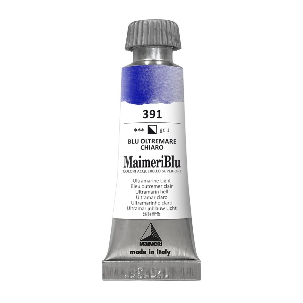 MaimeriBlu 12ml Single-Pigment Watercolor Paint – Ultramarine Light PB29 Prof…