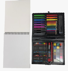 Kid’s Travel Art Set with 80 Pieces and a Drawing Pad 9″ x 12″