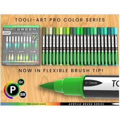 Assorted Green Paint Pens for Rocks, Glass, Wood – 22 Pack