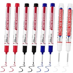 LYXMYGS 8 PCS Long Head Deep Hole Marker 8PCS-20MM-Red/White/Blue/Black
