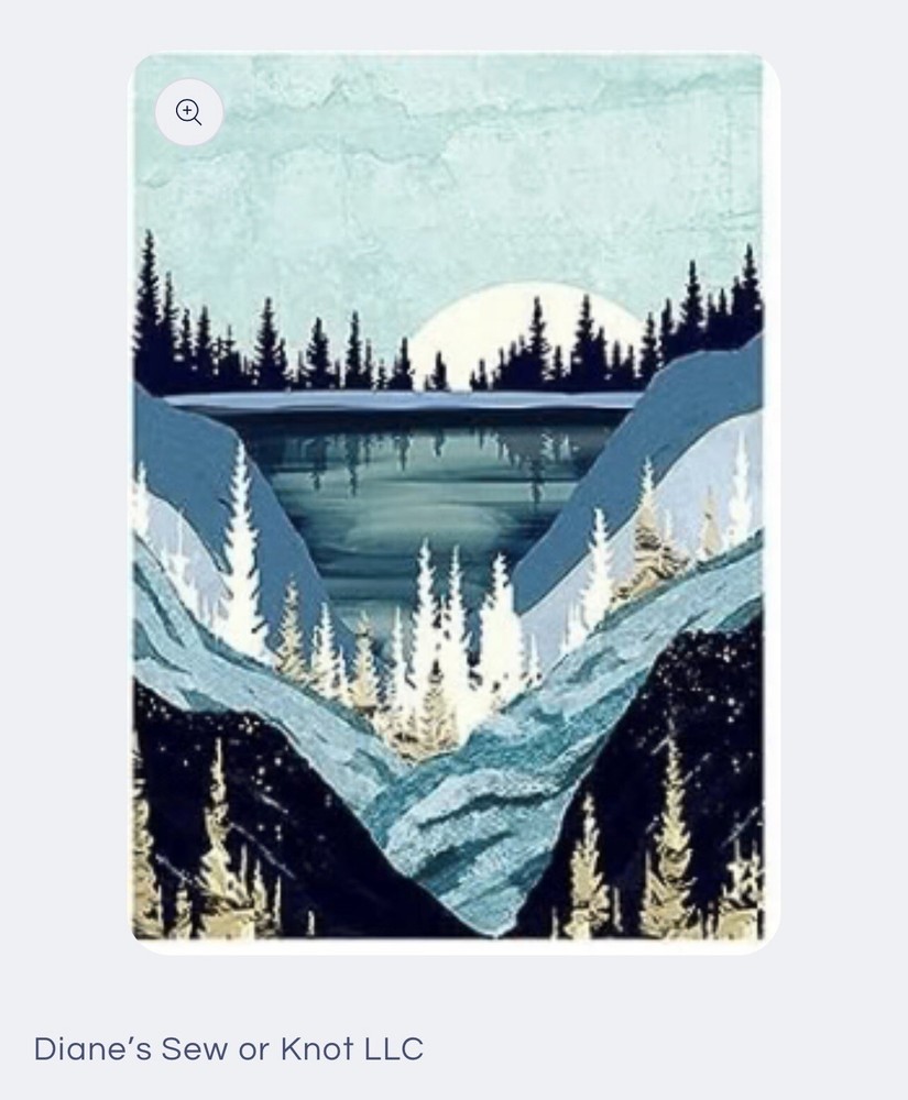 Diamond Dots Painting Kit 30 x 40 cm Landscape Mountains Trees Moon Snow