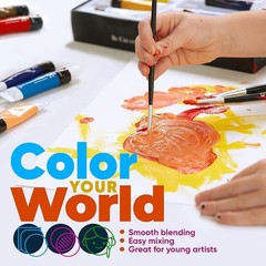 AEM Hi Arts Washable Watercolor Paint Set – 48-Piece 48 Piece Set, Assorted
