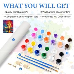 Paint by Numbers Kit for Adults Beginner – Tree of Life Adult Paint-by-Number o