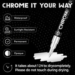 Silver Liquid Chrome Pens – 3 Pack Extra Fine Tip for Precise Detailing