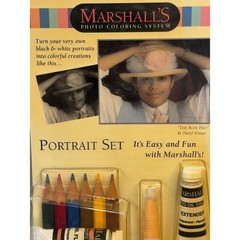 Marshalls Photo Coloring System Portrait Set Oil Colors Pencils Kit NEW