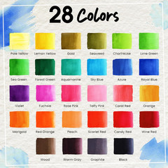 Watercolor Brush Pens for Lettering, Coloring, Calligraphy – Set of 28 Watercolo