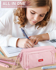78 PCS Aesthetic School Supplies with Cute Pen Case, 12 Pastel Highlighters, 12