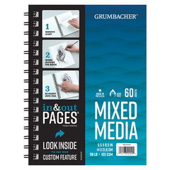 Mixed Media Art Paper Pad 5.5X8.5 98Lb/160Gsm, 60 Paper Sheets, Side