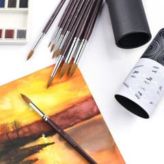 Sable Watercolor Brushes Professional Superior Kolinsky Watercolor Paint,9pcs