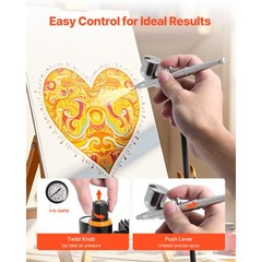 Uimoso Airbrush Kit with Compressor, 3 Brushes, 3 Nozzles for Painting Tasks