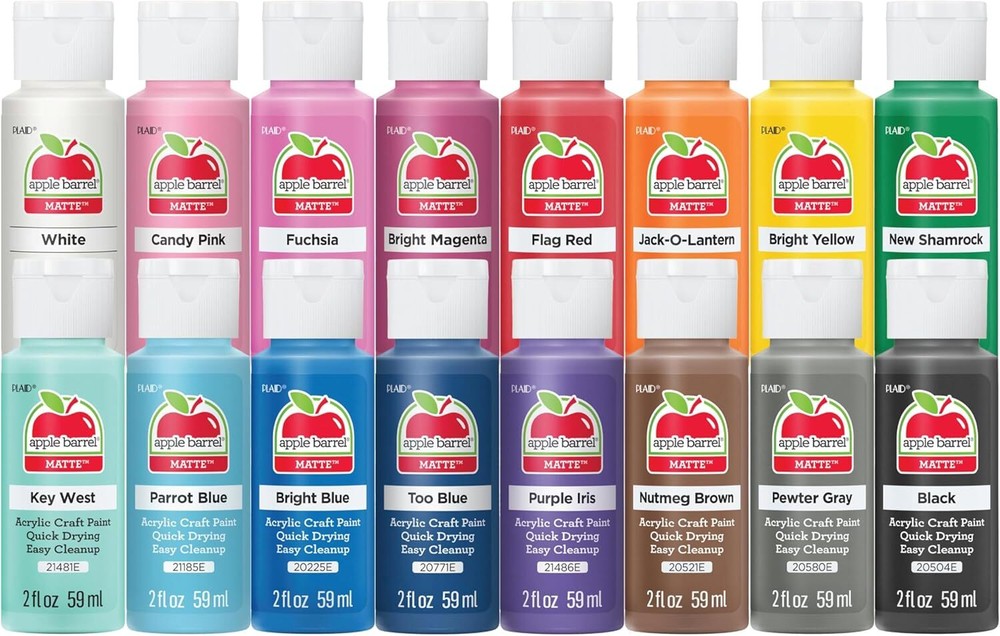 Apple Barrel, Vibrant Spectrum Collection Acrylic Craft Paint, 2 fl oz each, 16