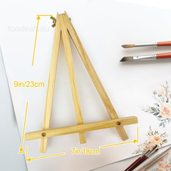 6 Pack 9 Inch Wood Easels, Tripod, Table Top 1 x 7 x 9.4 inches, Natural