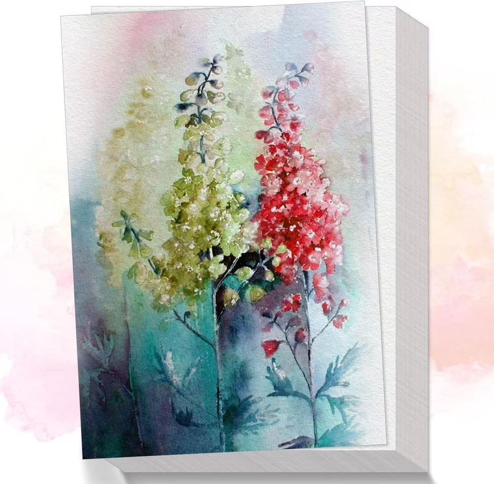 82 Sheets Watercolor Paper 230GSM/110 LB Cotton Thick Off-White Cold Press Paper