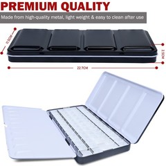 Large Empty Watercolor Palette Tin with Lid – Holds 48 Half Pans (63 Included…