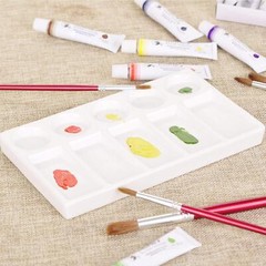 10 Wells White Rectangle Ceramic Artist Paint Paletteporcelain Watercolor Palett