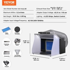 VEVOR Airbrush Spray Booth Portable Hobby Airbrush Paint Spray Booth Dual Fans