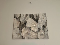Roses Paint White And Gray-black