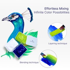 Gouache Paint Set 42 Colors, 50ml Cups with Lids Refillable Gouache Paints, O…