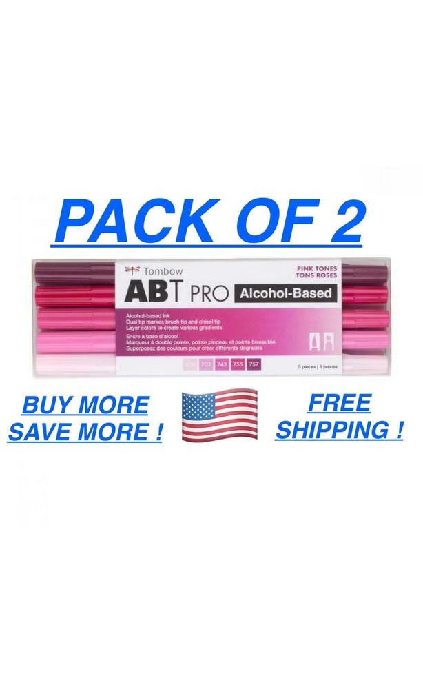 Tombow ABT Pro Dual Tip Marker, Pink Tones 56968 ( 2pc )