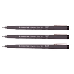 Staedtler 0.5 mm Pigment Liner Fineliner Sketching Drawing Drafting Pens Pack