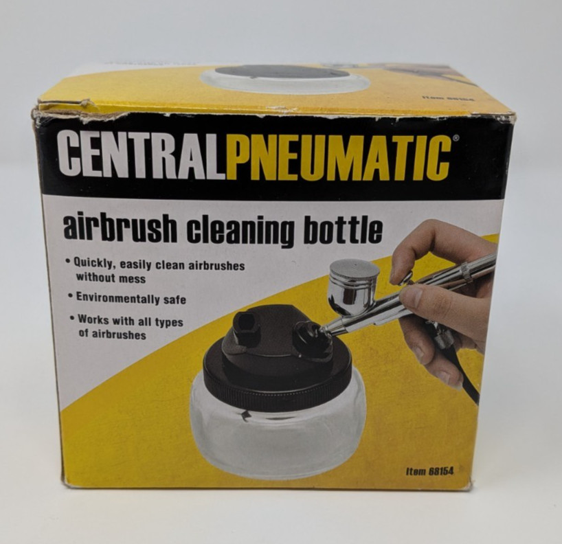 Central Pneumatic Airbrush Cleaning Bottle Pot Glass Jar 68154 Harbor Freight