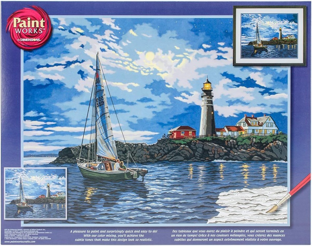 Dimensions Twilight Lighthouse Paint by Numbers for Adults, 20” W x 16” L