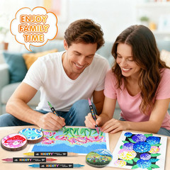 72 Colors Dual-Tip Acrylic Paint Markers – 36 Double-Color Brush Pens with 1–5Mm