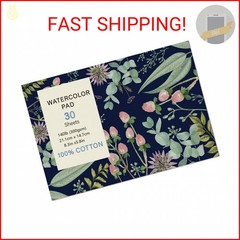 30 Sheets Watercolor Paper Pad, A5 (8.3 x 5.8) Hot Press Watercolor Paper, 140 l