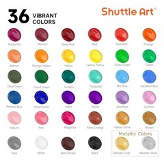 36 Colors Acrylic Paint Set – 2oz Non-Toxic Rich Pigments with Brushes & Palette