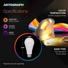 Artograph 2 Pack 25W LED Bulbs EZ Tracer LED Tracer Projector, Bulbs Only, White