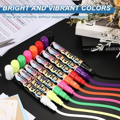 Liquid Chalk Markers 10mm, 2 Pcs Chalkboard Markers Erasable Tip, Yellow