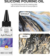 Jet Black Color Acrylic Pour Paint, 33.8 Ounce Pre-Mixed Pouring Paint Supplies