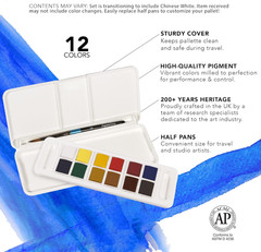 Aquafine 12-pc Watercolor Travel Set – Watercolor Paint Set for Watercolor Paper