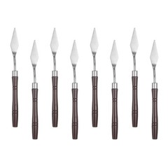 8pcs Painting Palette Knife 6.89″ Pointed Stainless Steel Blade Red