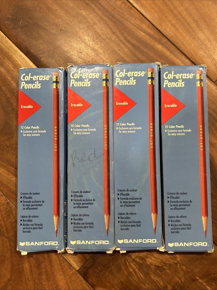 Sanford Col-Erase Carmine Red Lot of 48 Pencils 1997 Vintage New Unused 20045
