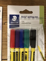 New Staedtler Noris HB Pastel Graphite Pencil Pack of 6 & Writing Pens mix 0.6mm